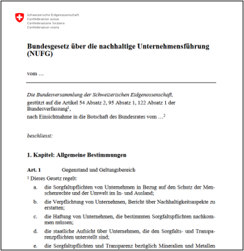 Swiss Fair Trade nimmt Stellung zum Vernehmlassungsverfahren zum Bundesgesetz über nachhaltige Unternehmungsführung 2026